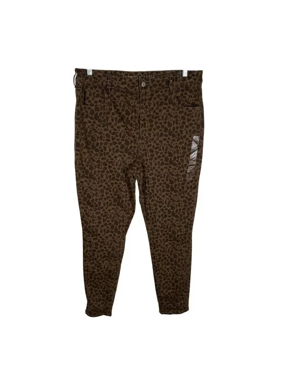 American Eagle Women 20 Leopard Next Level Stretch Super Hi-Rise Jegging NWOT - Picture 2 of 13